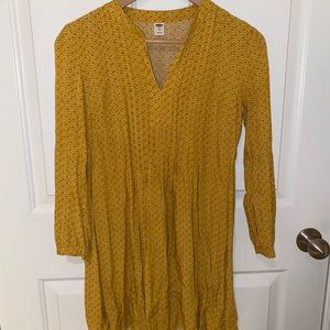 Yellow Patterned Long Tunic Top